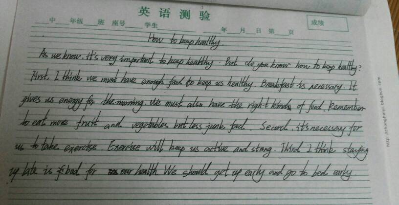冬	天作文英语